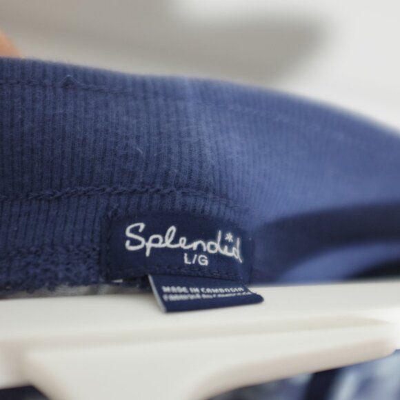 Splendid blue sakura floral drawstring jogger pants lounge pajamas size L - Picture 6 of 7